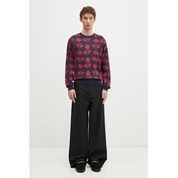 Billionaire Boys Club Пуловер с вълна Billionaire Boys Club Diamonds & Dollars Knitted Jumper мъжки в тъмносиньо B24223 (B24223)