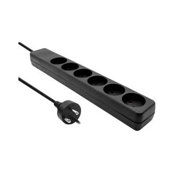 MicroConnect Danish Power Strip 6-way Black 3m cable