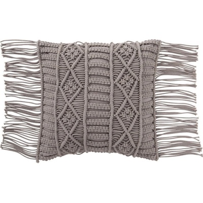 J-Line by Jolipa polštář Macrame Taupe s třásněmi 45x45