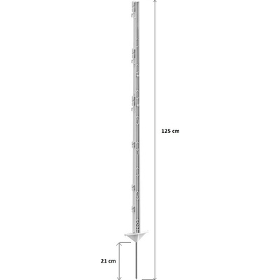 Tyčka - sloupek pro elektrický ohradník, plastová, bílá, 125 cm