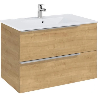 Roca Долен шкаф Elegant plus с 2 чекмеджета и умивалник 800 mm, светъл дъб (A852019464)