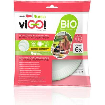 Bio talíř VIGO! 18 cm cukrová třtina 6ks
