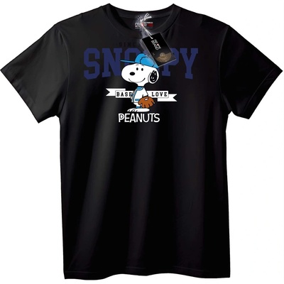 NOONEBRAND Тениска Snoopy с Бейзбол - S, Black