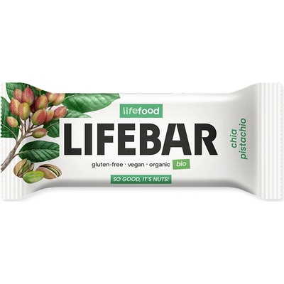 LIFEFOOD Tyčinka Lifebar pistáciová s chia RAW 40