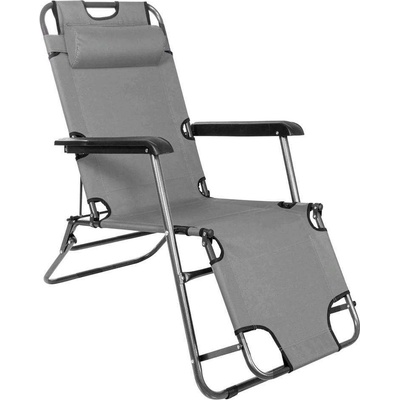 SPRINGOS Шезлонг SERSIMO GC30, Relax Zero Gravity, 80x60x153cm, средно сив, Сгъваем (GC0030)