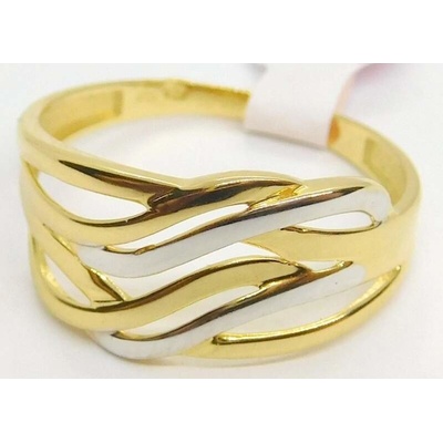 Klenoty Budín dámský zlatý prsten ze žlutého a bílého zlata HK1199