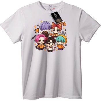 NOONEBRAND Тениска Halloween Chibi Герои - 7XL, White