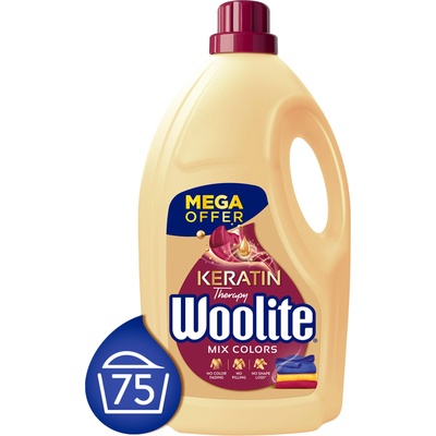 Woolite Течен перилен препарат Woolite Keratin Therapy за цветни дрехи 4, 5L - 75 изпирания (3283892)