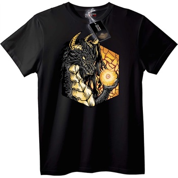 NOONEBRAND Тениска Драконов огън - 3XL, Black