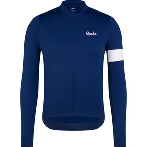 Rapha Мъжка фланелка с дълъг ръкав за колоездене Rapha Core Thermal Long Sleeve Jersey Cycling jersey - Navy / White - размер XS (056-3830-0510)