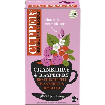 CUPPER Bio Cranberry & Rasberry Tee 20 čajových sáčků