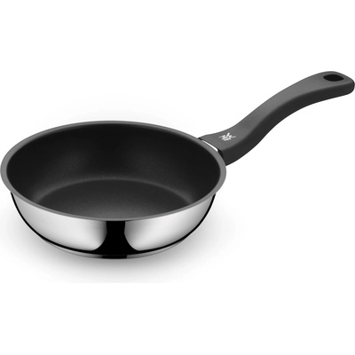 WMF Devil frying pan 20 cm induction, stainless steel pan with non-stick coating, suitable for all types of stoves, oven safe up to 70 degrees, plastic handle - 733606299