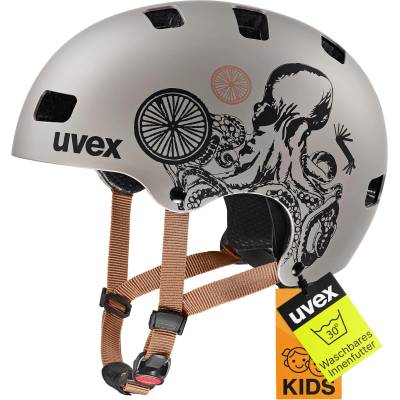 uvex Kid 3 cc - robust children's helmet for children - individual size adjustment - optimized ventilation - Oak Brown-Octopus matt - 55-58 cm - S414972