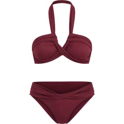 Seafolly Дамско бикини горнище Seafolly Women's Collective Halter Bandeau Bikini top - Dark Burgundy - размер 42 (EU) (150-2106-1415)
