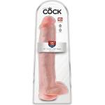 King Cock 15 - дилдо с тестиси и вендуза (38 см, телесен цвят)