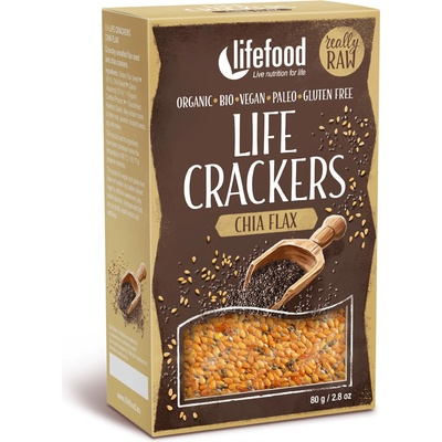 Lifefood Life crackers Lněné s chia Raw Bio 80 g