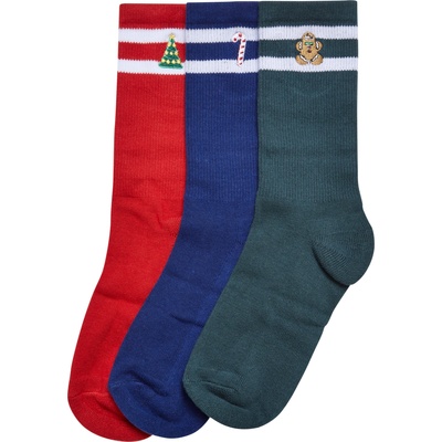 Urban Classics Къси чорапи 'Christmas Sporty' синьо, зелено, червено, размер 43-46