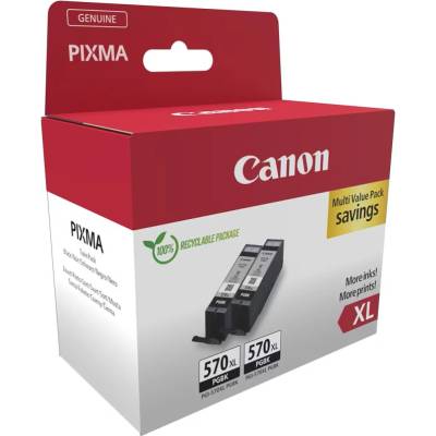 Оригинален двоен пакет мастилени касети Canon PGI-570XL, Twin Pack, Pigment Black, 2x 22ml - 0318C010AA (0318C010AA)