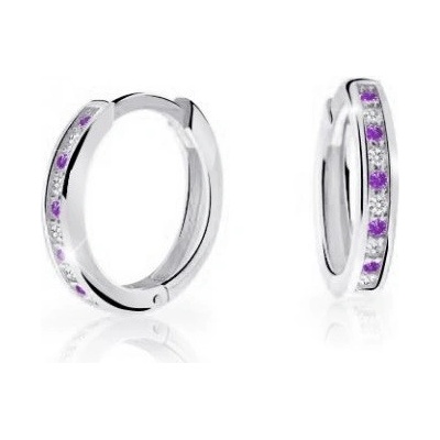 Cutie Jewellery kruhové náušnice z bieleho zlata C3343-80-X-2 fialová