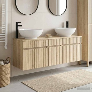 vidaXL Комплект шкафове за баня 3 бр. Дъб сонома 49 x 44, 5 x 66, 5 см (3405759)