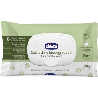 CHICCO Dětské vlhčené ubrousky bez obsahu plastů 60 ks