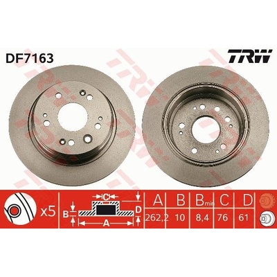 Brzdový kotúč (cena za 1ks) TRW DF7163