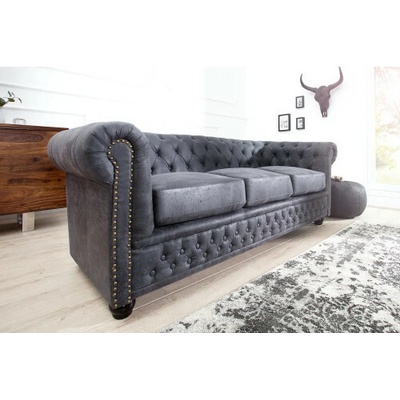 Komfort-nábytok 37391 Chesterfield 3 sedenie Antik šedá