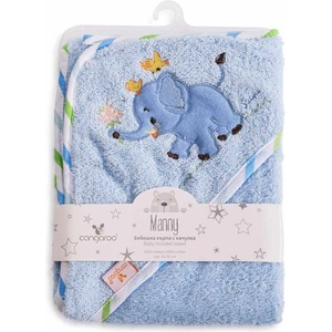Cangaroo Бебешка хавлия Cangaroo - Manny, 76 х 76 cm, синя (110187) - baby