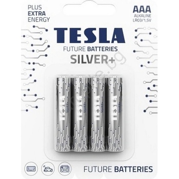 Image 1 of TESLA - 4 бр. Алкална батерия AAA SILVER+ 1, 5V 1300 mAh (TS0013)