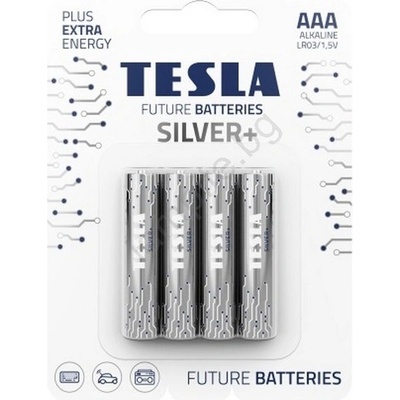 TESLA - 4 бр. Алкална батерия AAA SILVER+ 1, 5V 1300 mAh (TS0013)