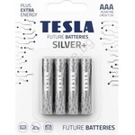 TESLA - 4 бр. Алкална батерия AAA SILVER+ 1, 5V 1300 mAh (TS0013)