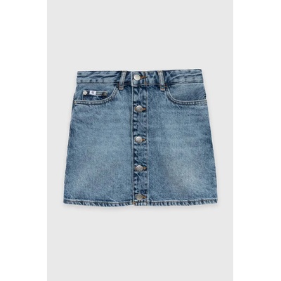 Calvin Klein Детска дънкова пола Calvin Klein Jeans в синьо къс модел със стандартна кройка (IG0IG01999.PPYX)