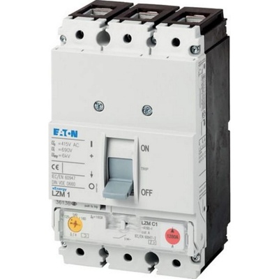 Eaton Триполюсен автоматичен прекъсвач с регулируеми настройки eaton lzmc1-a63-i , 111893 - 63 a, 690 v (111893)