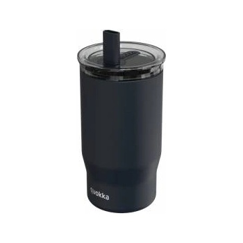 QUOKKA Mist - Stainless steel thermal mug 720 ml with straw (Black)