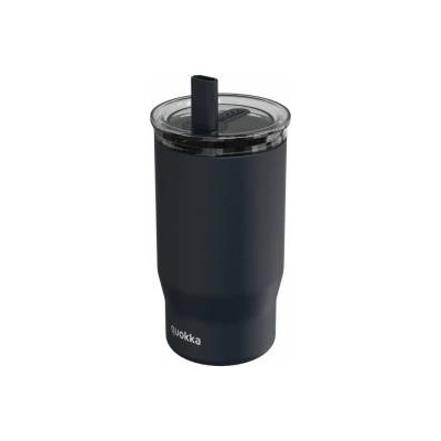 QUOKKA Mist - Stainless steel thermal mug 720 ml with straw (Black)