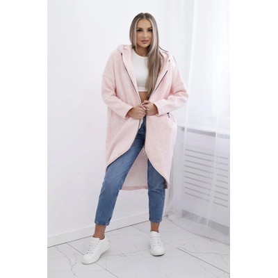 Kesi 9313PURU Dámska Oversize dlhá zateplená mikina púdrovo ružová
