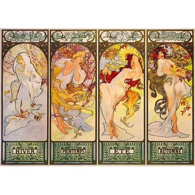 Bluebird Puzzle - Puzzle Mucha - Four Seasons, 1900 - 1 000 piese