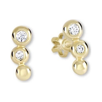 Soliter Zlaté náušnice s čírymi kryštálmi 239 001 00255