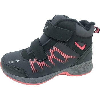 Alpinex Obutex dětské zimní softshellové boty černé/růžové