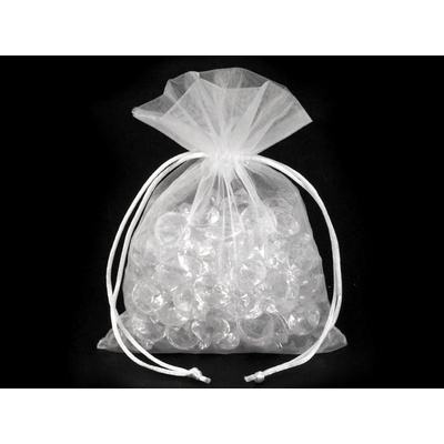 Dárkový pytlík 13x18 cm organza - bílá (10 ks)