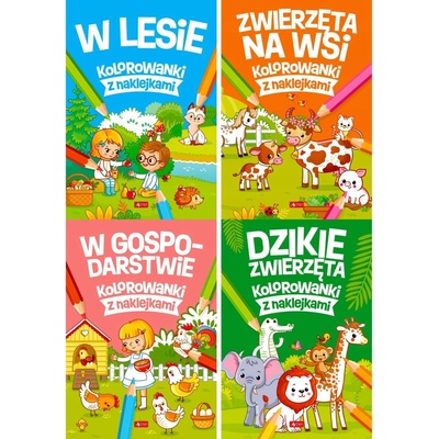Omaľovánky s nálepkami Balenie 4v1 Zvieratá V lese