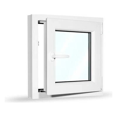 SkladOken.cz Okno jednokřídlé 650 x 650 mm bílé otevíravé i sklopné PRAVÉ
