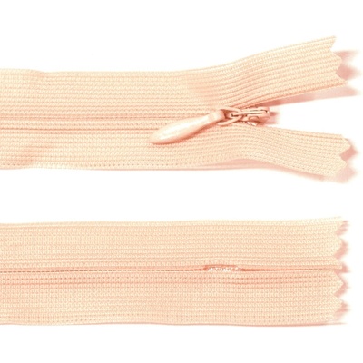 Spirálový zip no.3 skrytý nerozepínací 20cm - více barev color: 506 meruňková světlá