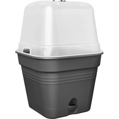 Elho Výsadbový kvetináč Green Basics Growpot Square Allin1 čierny 30 x 25 x 30cm