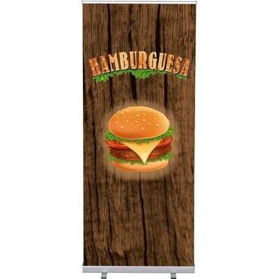 Jansen Display Set Roll-baneru Budget s vytištěným motivem, Hamburger, španělsky, 870 x 2080 mm