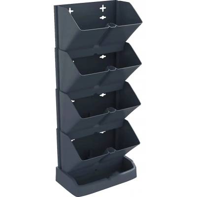 VidaXL Květináč plast šedý 19,5 x 14,5 x 47,5 cm