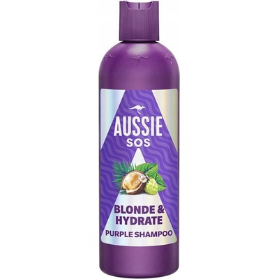 Aussie SOS Blonde Hydrate fialový tónovací šampón pre blond vlasy 300 ml