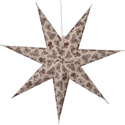 Star trading Vianočná papierová hviezda s červeným dekorom COTTON 60 cm, bez svetelného zdroja (083-00)