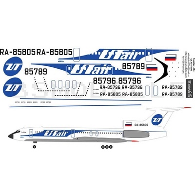 Obtisky Tupolev Tu-154 UTair pro Veb Plasticart BSmodelle BSM100019 1:100