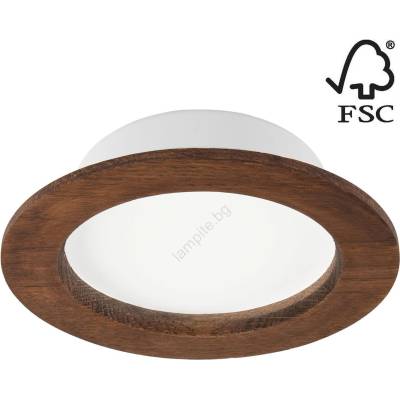 Led вградено осветително тяло woody spot led/12, 5w/230v 4000k череша Ø16 см (la52403)